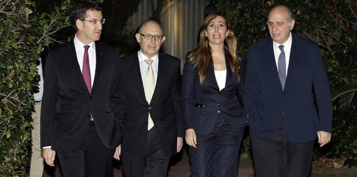 Alberto Núñez Feijóo, Cristóbal Montoro, Alicia Sánchez-Camacho y Jorge Fernández Díaz