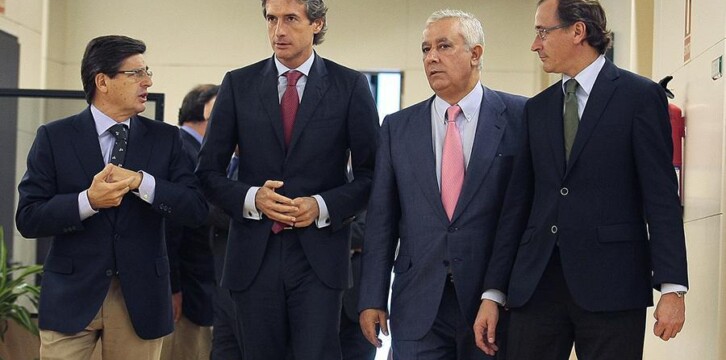 Juan José Matarí, Íñigo de la Serna, Javier Arenas y Alfonso Alonso a su llegada al Congreso