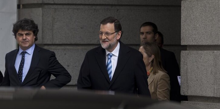 Mariano Rajoy junto a Jorge Moragas en el Debate sobre el Estado de la Nación