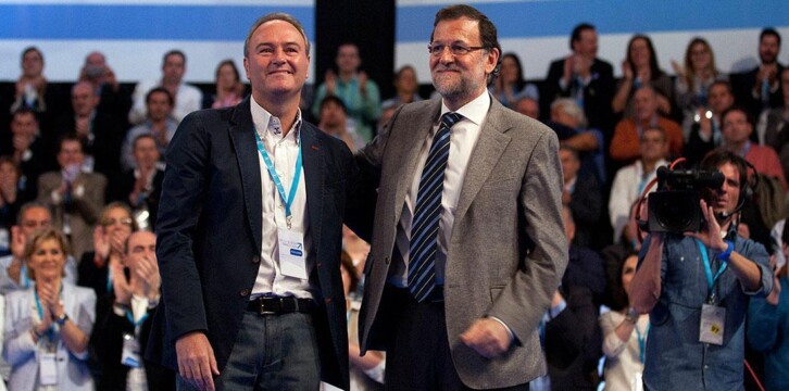 Mariano Rajoy y Alberto Fabra en la clausura de la 21 Intermunicipal Popular en Valencia