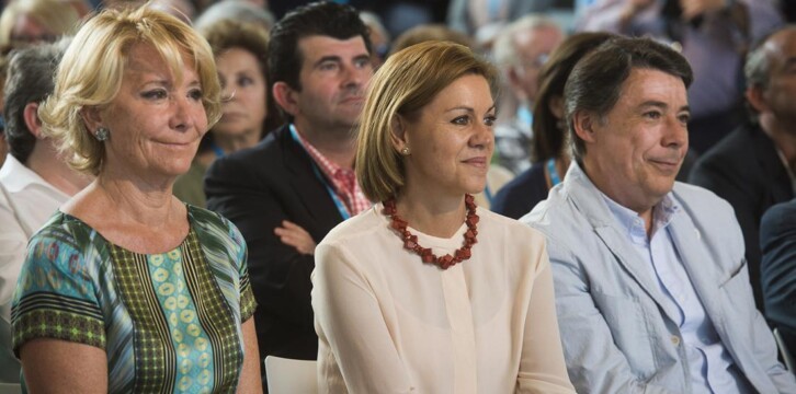 Esperanza Aguirre, Ignacio González, María Dolores de Cospedal durante la inauguración de la Escuela de Verano del PP