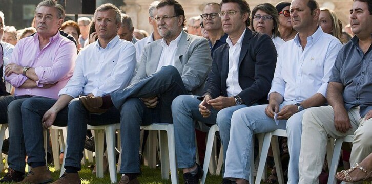 Mariano Rajoy y Alberto Núñez Feijóo durante el acto