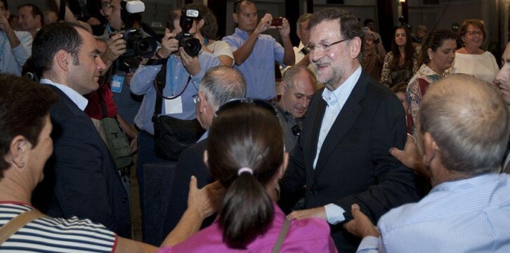 Mariano Rajoy a su llegada al acto