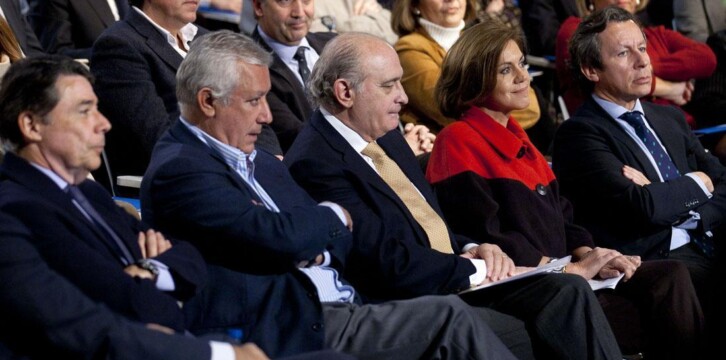 Ignacio González, Javier Arenas, Jorge Fernández, María Dolores de Cospedal y Carlos Floriano en las jornadas 