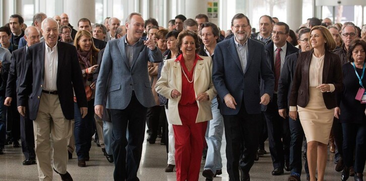 Mariano Rajoy a su llegada a la clausura de la presentación del Programa Marco en Valencia