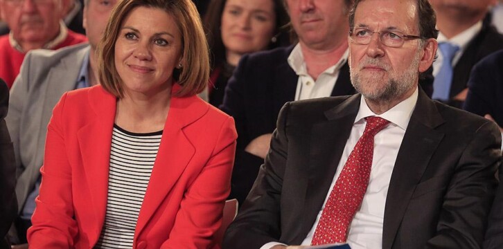 La Secretaria General, Mª Dolores de Cospedal junto a Mariano Rajoy
