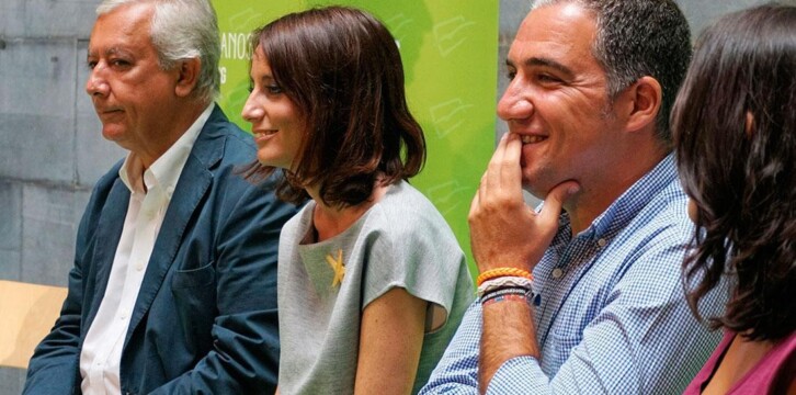Javier Arenas, Andrea Levy, y Elías Bendodo, en un acto celebrado por el PP de Málaga