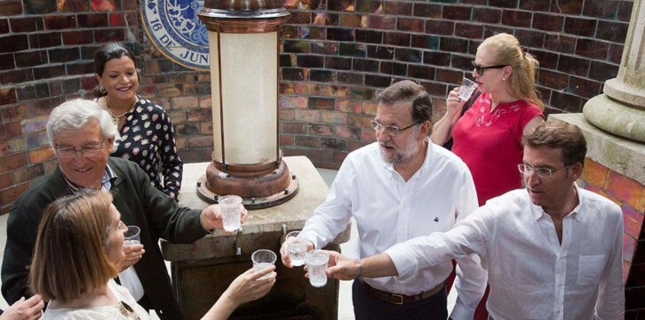 Mariano Rajoy, Ana Pastor, y Alberto Núñez Feijóo visitan el municipio pontevedrés de Mondariz Balneario