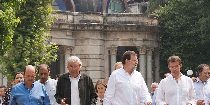 Mariano Rajoy y Alberto Núñez Feijóo visitan el municipio pontevedrés de Mondariz Balneario