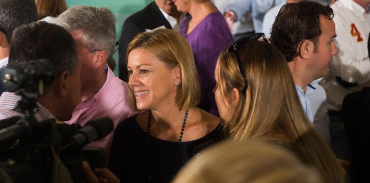 Mª Dolores de Cospedal y Juanma Moreno en la Junta Directiva regional del PP Andaluz