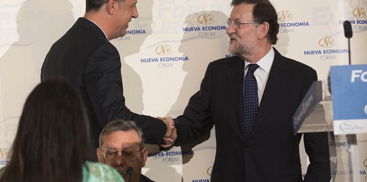 Mariano Rajoy con Xavier Garcia Albiol en el Forum Europa