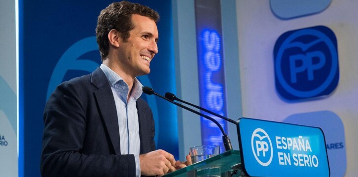 Rueda de Prensa de Pablo Casado tras el Comité de Dirección del PP