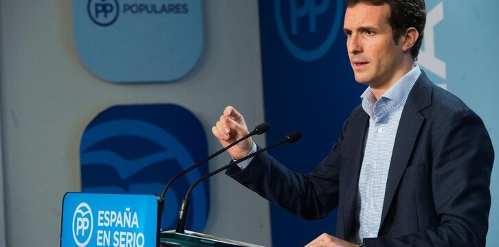 Rueda de Prensa de Pablo Casado tras el Comité de Dirección del PP