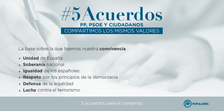 PP, PSOE y Ciudadanos compartimos los mismo valores