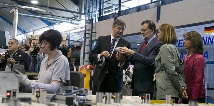 Mariano Rajoy y María Dolores de Cospedal visitan la empresa Witzenmann en Guadalajara