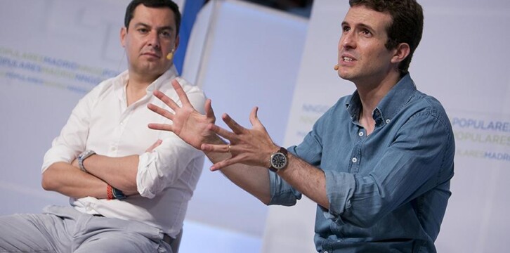 Pablo Casado durante su intervención en el campus de verano de NNGG Madrid