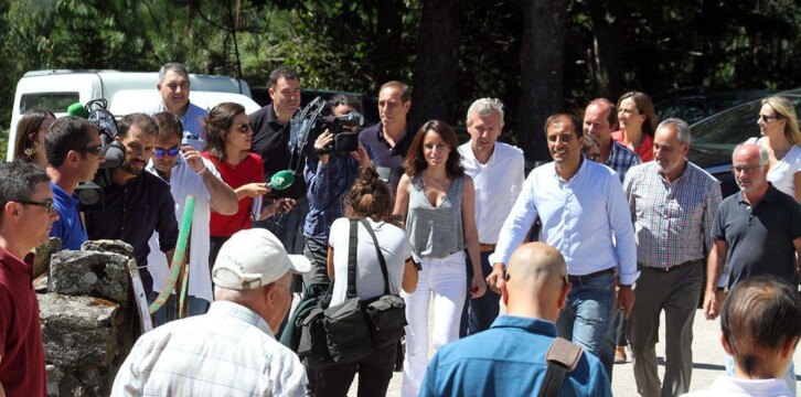 Andrea Levy en un acto con afiliados y simpatizantes del partido en el municipio de Poio (Pontevedra)