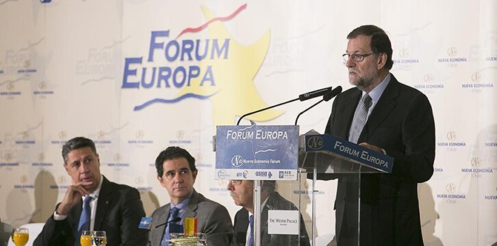 Mariano Rajoy presenta la conferencia de Xavi Garcia Albiol en el Nueva Economía Forum