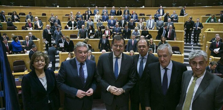 Mariano Rajoy preside la reunión del GPP en el Senado