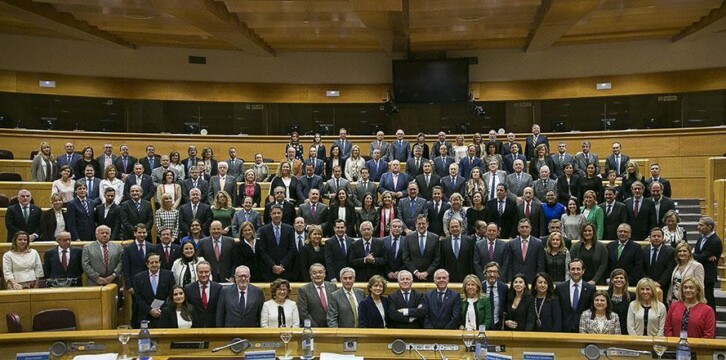 Mariano Rajoy preside la reunión del GPP en el Senado
