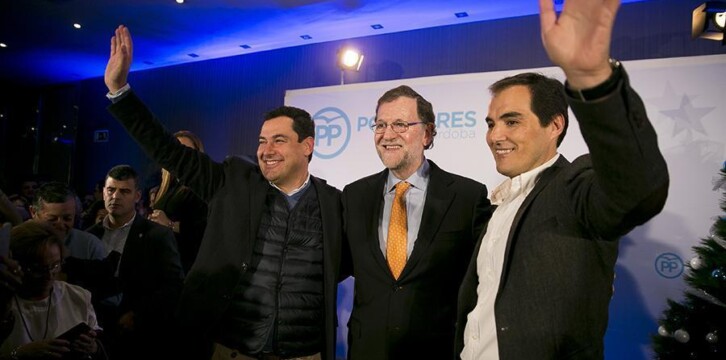 Mariano Rajoy asiste a la copa de Navidad del PP de Córdoba