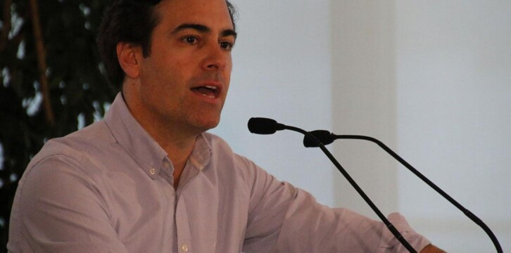 Pablo Zalba durante un acto con compromisarios del PP en Barcelona