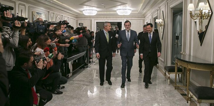 Mariano Rajoy presenta a Juanma Moreno en el desayuno de Europa Press