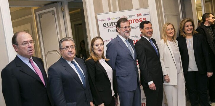 Mariano Rajoy presenta a Juanma Moreno en el desayuno de Europa Press