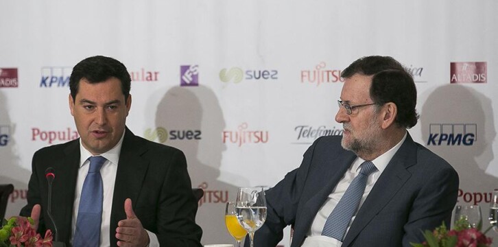 Mariano Rajoy presenta a Juanma Moreno en el desayuno de Europa Press