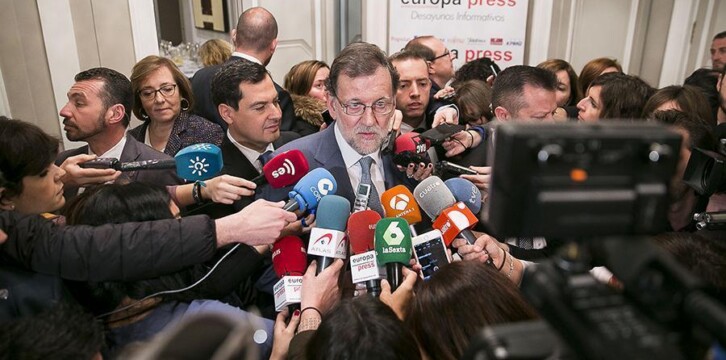 Mariano Rajoy hace declaraciones a los medios