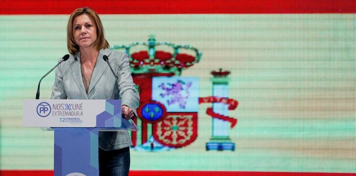 La secretaria general del Partido Popular, María Dolores Cospedal, participa en el 12 Congreso del PP de Extremadura