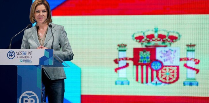 La secretaria general del Partido Popular, María Dolores Cospedal, participa en el 12 Congreso del PP de Extremadura