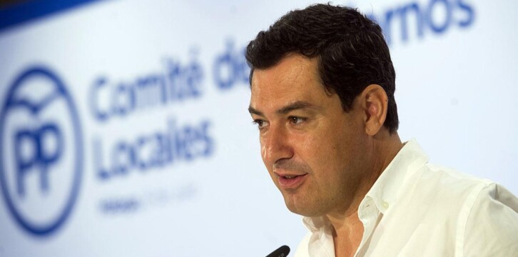 Juan Manuel Moreno durante su intervención