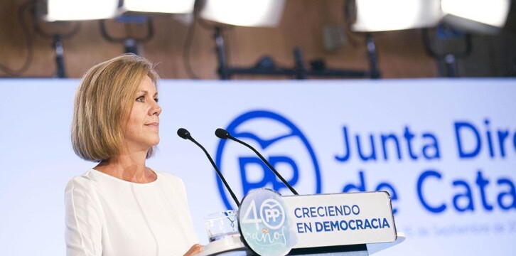 Mª Dolores Cospedal interviene en la Junta Directiva del PP de Cataluña