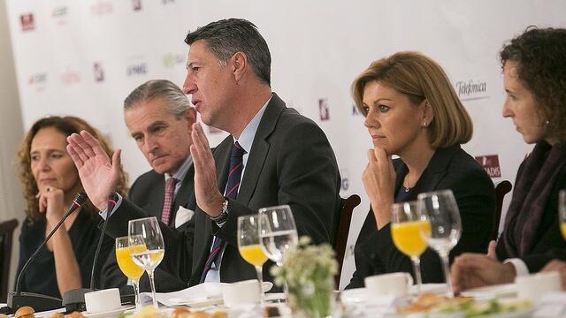 Maria Dolores de Cospedal y Xavier García Albiol en los Desayunos Informativos de Europa Press