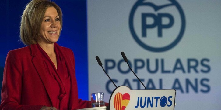 Mª Dolores Cospedal en el acto de presentación de candidatos del PPC
