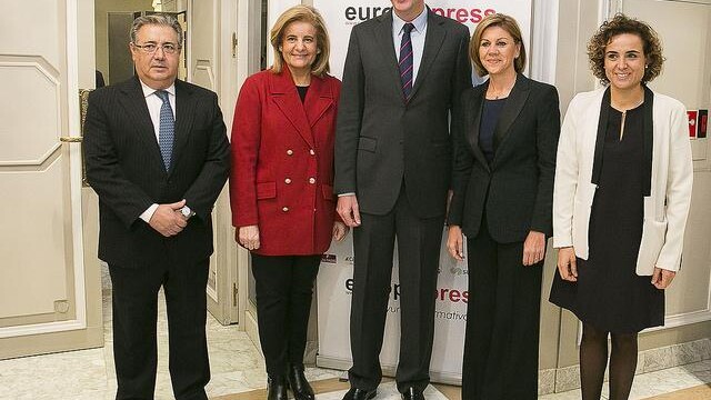María Dolores de Cospedal presenta a Xavier García Albiol en los Desayunos Informativos de Europa Press
