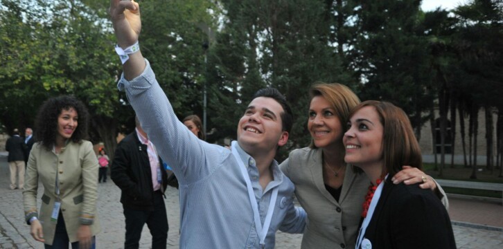 Maria Dolores de Cospedal y Diego Gago en el Congreso de Nuevas Generaciones de Castilla-La Mancha