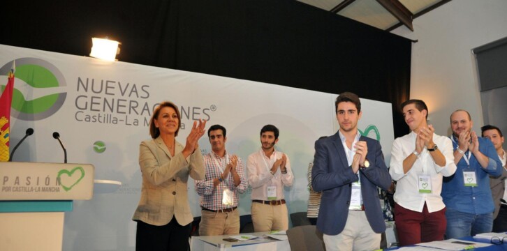 Maria Dolores de Cospedal y Diego Gago en el Congreso de Nuevas Generaciones de Castilla-La Mancha