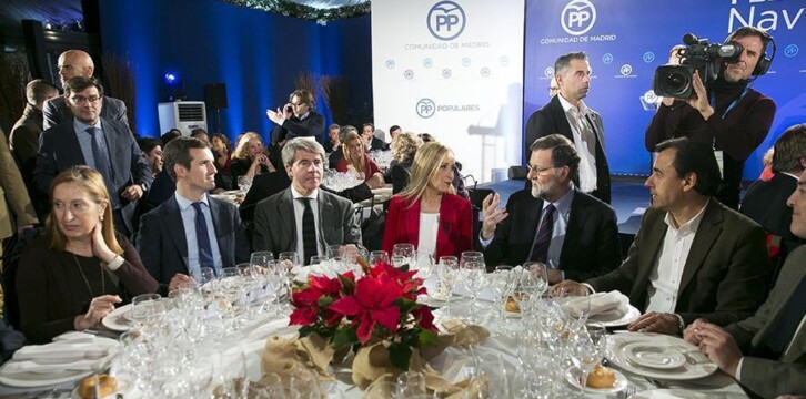 Mariano Rajoy interviene en la cena de Navidad del PP de Madrid