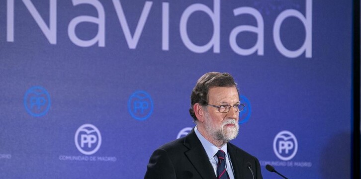 Mariano Rajoy interviene en la cena de Navidad del PP de Madrid