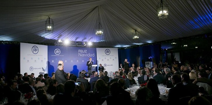 Mariano Rajoy interviene en la cena de Navidad del PP de Madrid