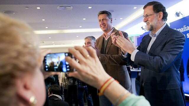 Mariano Rajoy con Xavier García Albiol en un acto en Mataró