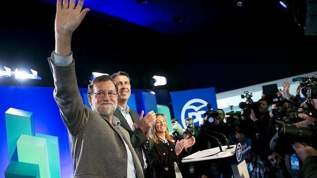 El presidente del Gobierno y del PP, Mariano Rajoy, en un acto celebrado en Lleida