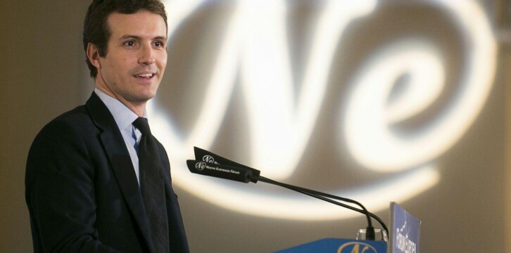 El vicesecretario de Comunicación del PP, Pablo Casado, presenta el coloquio 