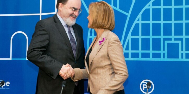 La Secretaria General a su llegada a las jornadas del EPP