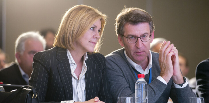 La Secretaria General, Mª Dolores de Cospedal junto al Presidente de Galicia, Alberto Núñez Feijoo