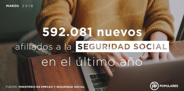 592.081 nuevos afiliados a la Seguridad Social en el último año