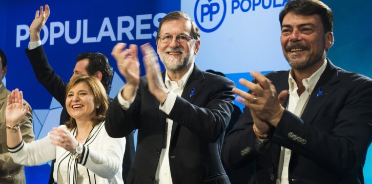 Mariano Rajoy, Isabel Bonig, Luis Barcala y José Ciscar en Alicante.
