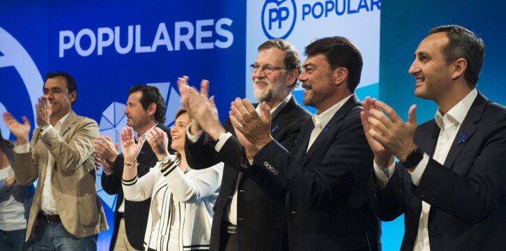 Mariano Rajoy, Isabel Bonig, Luis Barcala y José Ciscar en Alicante.